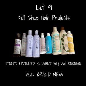 Deluxe Hair Care Set: Full Size Shampoo & Conditioner Lot of 9 - Brand New